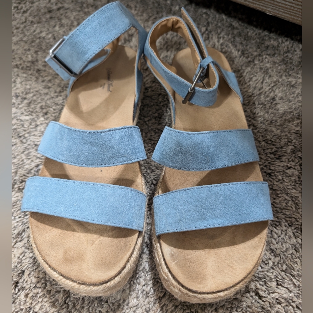 Blue sandals espadrilles